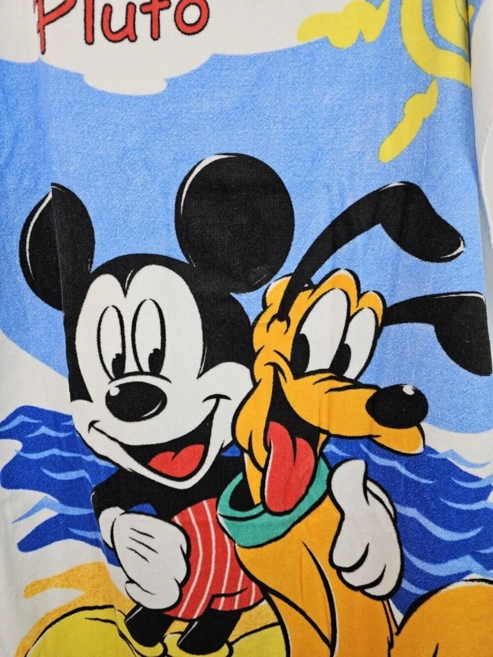 Disney Franco Vintage Beach Towel Mickey & Pluto Beach Pals 50 x 26